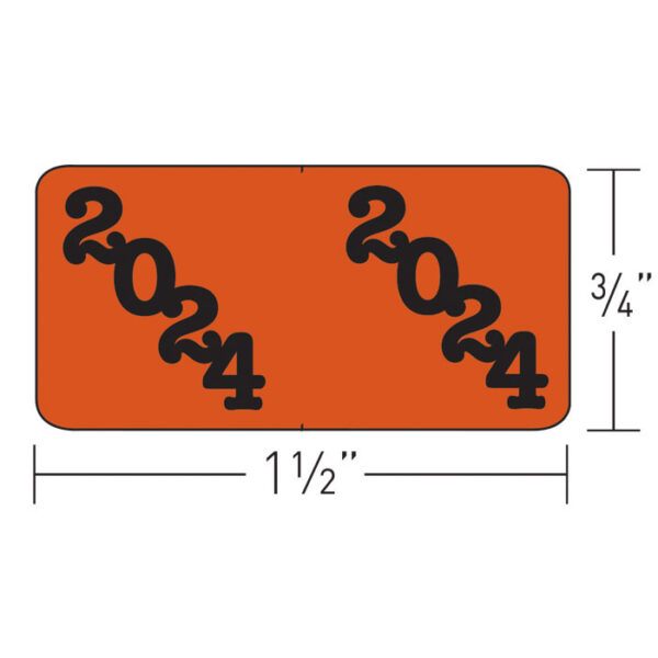 1.50" x 0.75" Year Roll Labels (Model# YB-A)