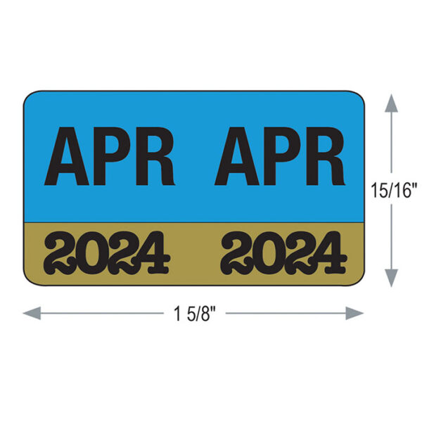 1.625" x 0.9375" Jeter Month/Year Label Combo, April w/ Appropriate Year (Model# 2**04MY)