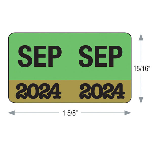 1.625" x 0.9375" Jeter Month/Year Label Combo, September w/ Appropriate Year (Model# 2**09MY)
