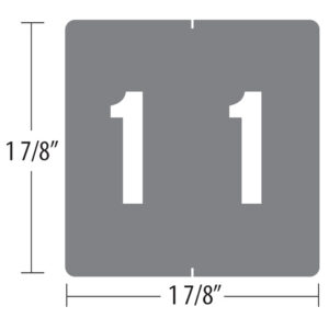 AMES MATCH, 1-7/8" x 1-7/8" Numeric Roll Labels (Model #L-A-ST178RLP - previously Model #9510)