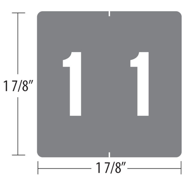 AMES MATCH, 1-7/8" x 1-7/8" Numeric Roll Labels (Model #L-A-ST178RLP - previously Model #9510)